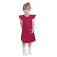 thumbnail image 1 of LLYWEY Girls Ruffle Summer Dresses, Teen Girls Loose T-Shirt Casual Sundress, Kids Solid Color Elegant Ruffle Sleeve Knee Length Dresses Size 3-12 Years, Style BY-55, Pinky, 13T, 1 of 8