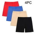 thumbnail image 1 of LLYWEY Girls' Shorts 4 Pack Cotton Stretchable Elastic Waist Mid Skinny Bike Shorts, 4 Per Pack, 1 of 9