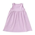 thumbnail image 1 of LLYWEY Girls Sleeveless Dresses - Toddler Girls Tank Dresses - Kids Solid Summer Casual Ruffle Pleated A-Line Flowy Beach Sundress, Style BY-138, Purples, 3T, 1 of 7