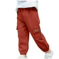 thumbnail image 1 of LLYWEY Girls' Wide Leg Pants - Big Girls Casual Loose High Waist Pull On Long Pants - Child Trendy Drawstring Elastic Waist Flare Leg Trousers with Pocket Sweatpants Red 5-6T, 1 of 9