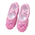 thumbnail image 1 of LLYWEY Glitter Ballet Slippers for Toddler Girls Sequin Bow Practice Dance Shoes Big Kids Soft Lightweight Split Sole Yoga Flats Shoes, Style S-22, Pinks, 11T, 1 of 3