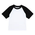 thumbnail image 1 of LLYWEY Kids Raglan Shirt, Toddler Baseball Tee Shirts, Unisex Boys Girls Summer Crew Neck Short Sleeve Baseball T-Shirt, Breathable Casual Loose Pullover Tunic Tops 3-14 Year Old Black 2T, 1 of 7