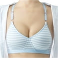 thumbnail image 1 of LLYWEY Ladies Bras Front Close Sports Bras Women Ladies Sport Bra Style-967 Women Push-Up Bra Feature Adult Female Wireless Sports Bras Blue 36B, 1 of 2