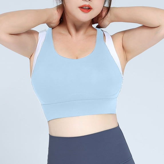 LLYWEY Women Sports Bras, Sky Blue,L