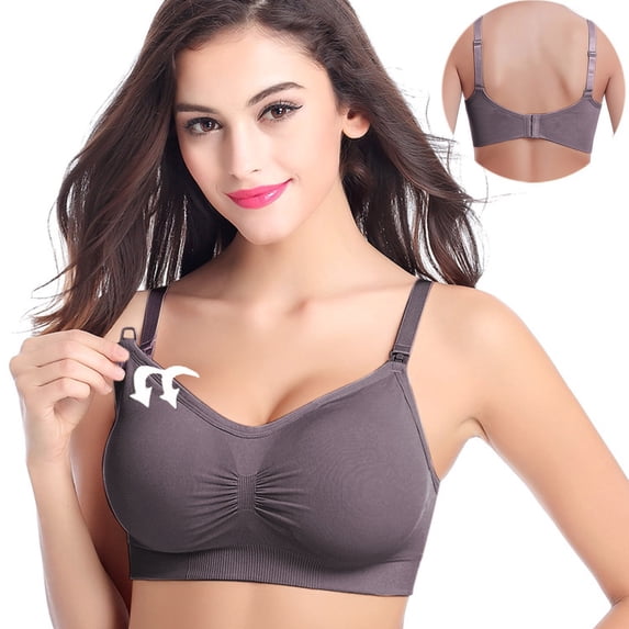 LLYWEY Nursing Bras for Breastfeeding Women Trendy Ruched Crop Tops Bras with Padding