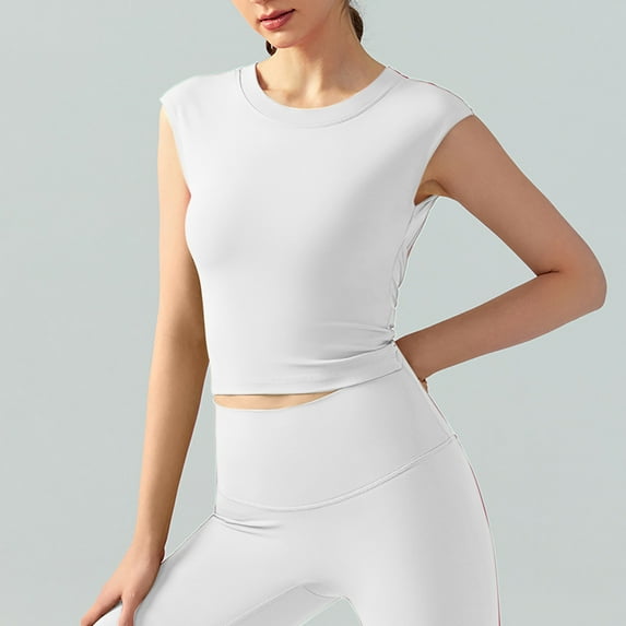 LLYWEY Padded Bra Discounts Womens Wirefree Bras Ladies Racerback Bra Style-370 Women Padded Bra Feature Adult Female Cotton Sports Bras White 34B