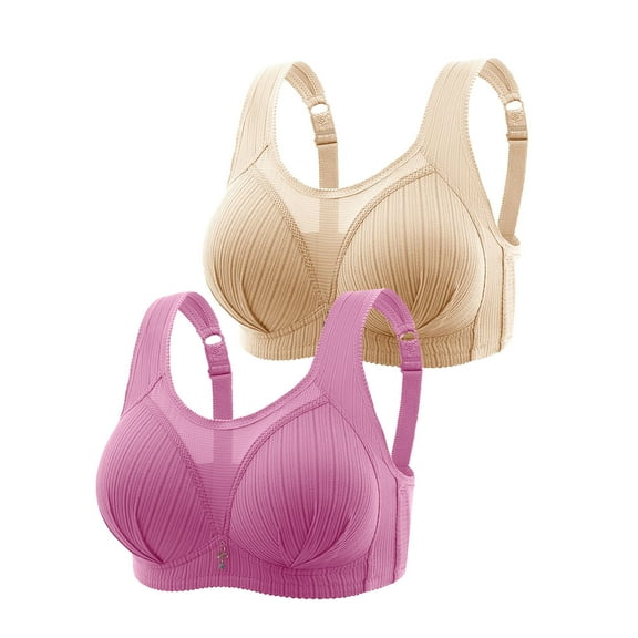 LLYWEY Padded Bralette Wirefree Bras Women Ladies Lace Bra Style-1061 Women Molded Cup Bra Feature Adult Female Wireless Sports Bras Beige 44B