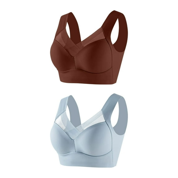 LLYWEY Padded Bras Discounts Full-Coverage Bras Ladies Push-Up Bra Style-174 Women Scoop Bra Feature Adult Female Sport Sports Bras Blue 44B