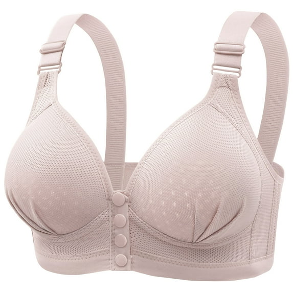 LLYWEY Padded Bras for Women Clearance Wire-Free Bras Large Breasts Ladies Bralette Bra Style-760 Women's Plus Compression Bra Feature Adult Female Running Sports Bras Gray 46B