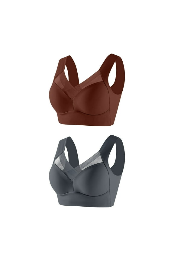 Padded Bras for Women Push up Cotton Wireless Bras Women Ladies Lace Bra Style-174 Women's Plus Back-Smoothing Bra Feature Adult Female Lace Sports Bras Gray 44B