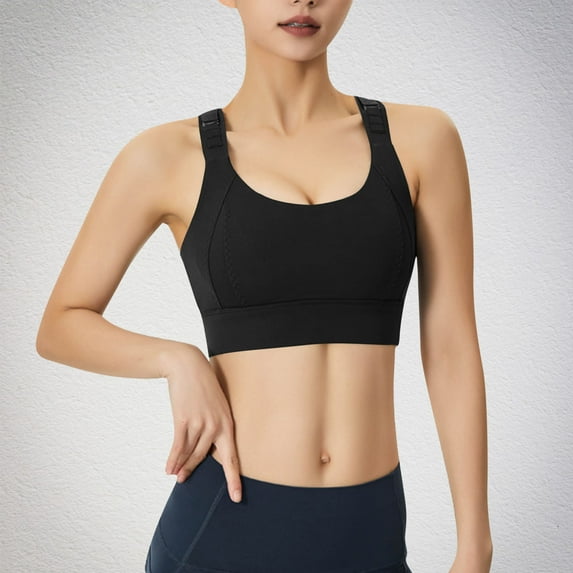 LLYWEY Padded Sports Bras for Women Push up Sports Bras Women No Padding Ladies One Shoulder Bra Style-781 Women's Plus Padded Bra Feature Female Sport Sports Bras Black 48B