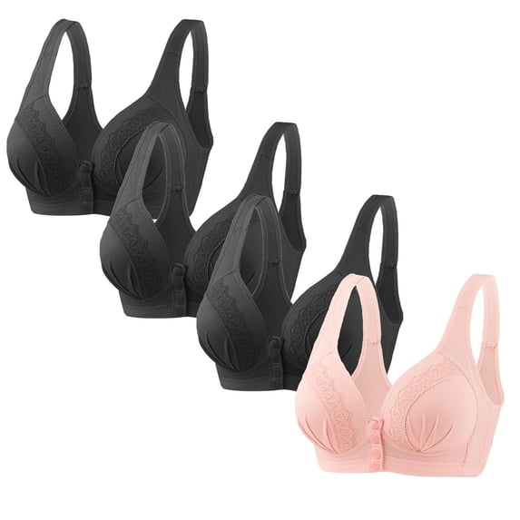 LLYWEY No Padding Bras for Women Padded Bras Women No Underwire Ladies Cut-Out Bra Style-856 Women Pullover Bra Feature Adult Female Sports Sports Bras Pinky 44B