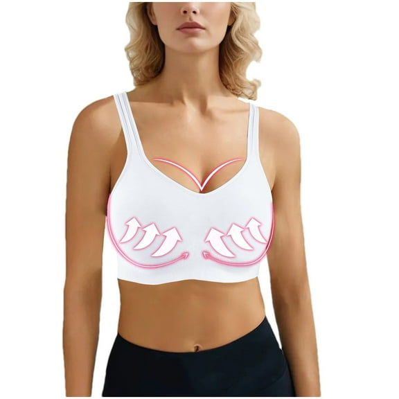 LLYWEY Plus Size Sports Bras for Women Solid Push-up Padded Bras Breathable Back Hook & Eye Closure Everyday T-Shirt Bras