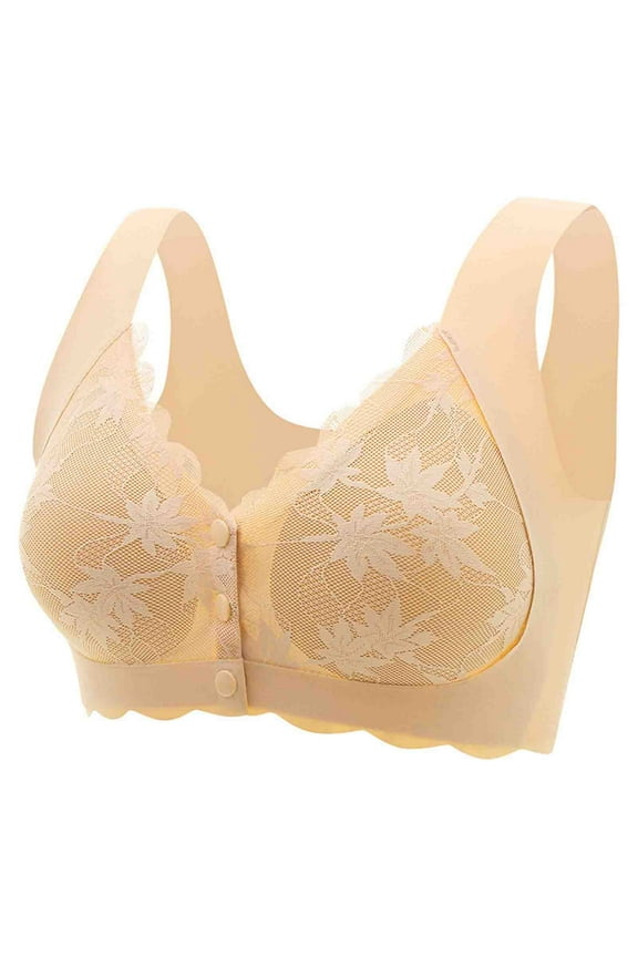 Push up Bra Wireless Womens Plus Size Bras Ladies Racerback Bra Style-1208 Women Multiway Bra Feature Adult Female Bralette Sports Bras Beige 44B