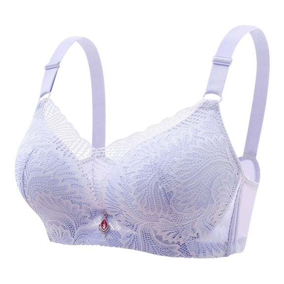 LLYWEY Push up Bras for Women Womens Push up Bra Ladies Lace Bra Style-1421 Women's Plus Back-Smoothing Bra Feature Adult Female Everyday Sports Bras Purples 40B
