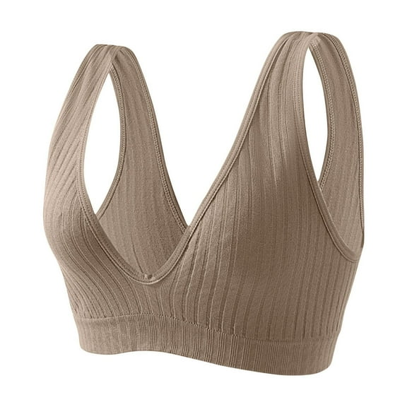 LLYWEY Push up Padded Bras for Women Wirefree Bras Older Women Ladies Balconette Bra Style-780 Women Seamless Bra Feature Adult Female High Impact Sports Bras Khaki 38B