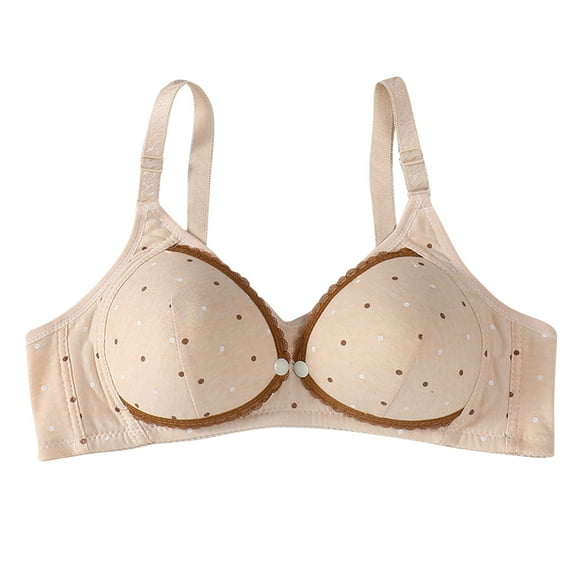 LLYWEY Push up Bras for Women Open Front Snap Closure Bras for Older Women Wireless Padded Bralette