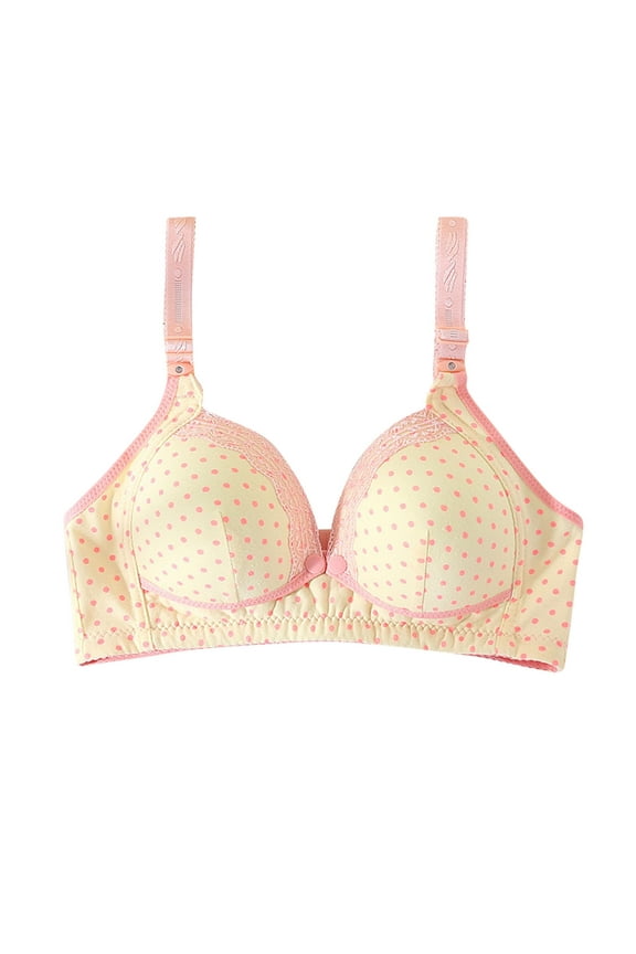 Push up Wireless Bras for Women Cute Open Front Snap Bras No Underwire Soft Padded Bralette