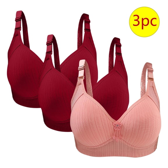 LLYWEY Racerback Bras for Women Push up Bras Women Plus Size Ladies Bralette Bra Style-1257 Women Lift Bra Feature Adult Female Nursing Sports Bras Pinks 42B