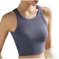 thumbnail image 1 of LLYWEY Ribbed Crop Tops with Built in Bra Sleeveless Cropped Tank Top (Women's Plus), 1 of 5