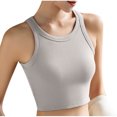 thumbnail image 1 of LLYWEY Ribbed Crop Tops with Built in Bra Sleeveless Cropped Tank Top (Women's Plus), 1 of 6