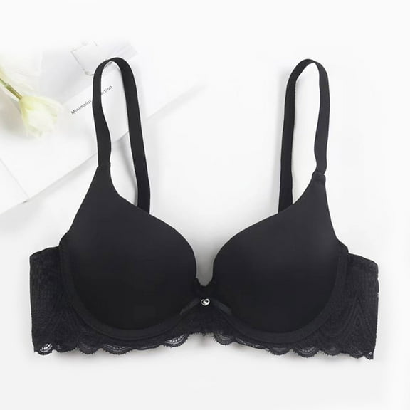 LLYWEY Seamless Bras for Women High Impact Sports Bras Women Ladies Push-Up Bra Style-1221 Women Support Bra Feature Adult Female Bralette Sports Bras Black 38B