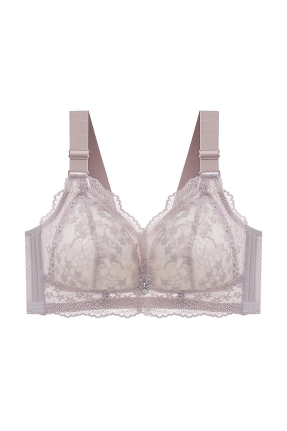 Seamless Comfort Bra Clearance V Neck Bralettes Women Ladies Demi Cup Bra Style-1210 Women's Plus Push-Up Bra Feature Adult Female Wireless Sports Bras Purples 46DE