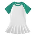 thumbnail image 1 of LLYWEY Skater Dresses for Teen Girls Tennis Dresses Summer Crew Neck Short Sleeve Raglan Baseball T-Shirt Dresses Party Casual Sundress, Style BY-60, Green, 2T, 1 of 2