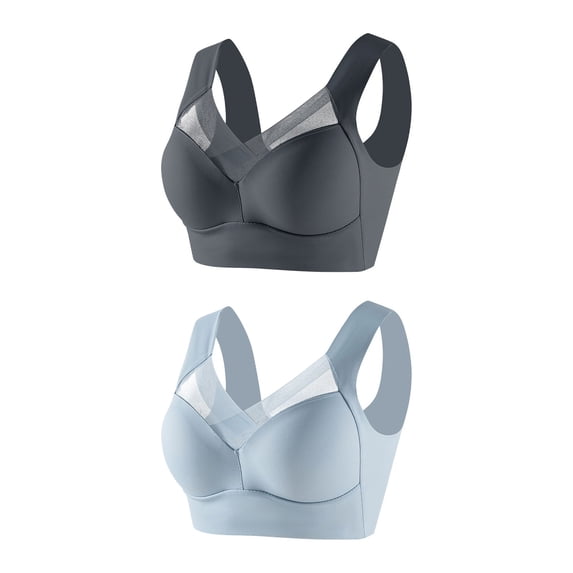 LLYWEY Sleep Bras for Women Plus Size Discounts Bras Women Ladies T-Shirt Bra Style-169 Women Scoop Bra Feature Adult Female Everyday Sports Bras Blue 40B
