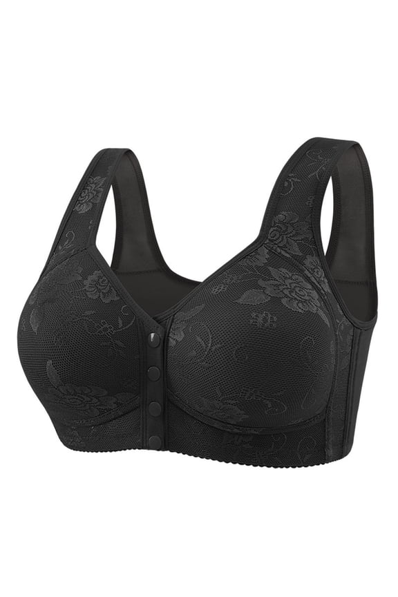 Snap Bras for Older Women Front Closure Wireless Bras for Women Padded Bralette Comfortable Snap Closing Bras