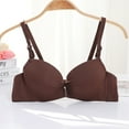 thumbnail image 1 of LLYWEY Soft Bras for Women Push up Sports Bras Women Ladies Balconette Bra Style-1228 Women's Plus Lightly Lined Bra Feature Adult Female Everyday Sports Bras Coffee 34B, 1 of 3