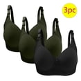 thumbnail image 1 of LLYWEY Sports Bras for Running Clearance Wireless Pushup Bra Women Ladies Tie-Front Bra Style-1261 Women's Plus Seamless Bra Feature Adult Female Wireless Sports Bras Black 36B, 1 of 3