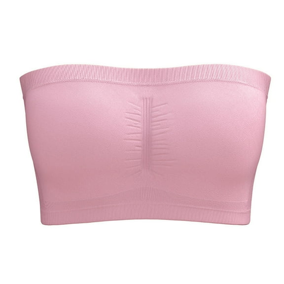 LLYWEY Strapless Bras for Women Non Slip Tube Sports Bras Women’s Plus Size Padded Bandeau Bralettes