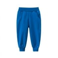 thumbnail image 1 of LLYWEY Toddler Boys Joggers Pants - Unisex Kids Elastic Waist Sweatpants Casual Loose Solid Color Pull On Track Pants with Pockets Blue 2-3T, 1 of 2