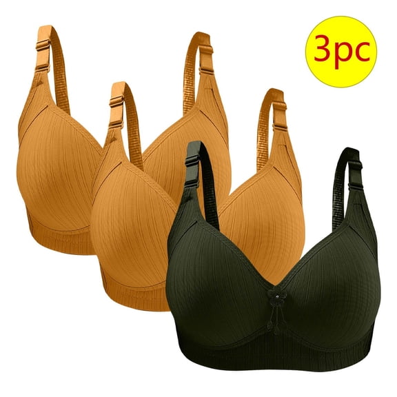 LLYWEY Womens V Neck Bralettes No Wire Bra Demi Cup Bra Pullover Bra Feature Adult Female Running Sports Bras -1 40B Style-1263