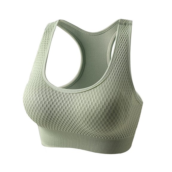 LLYWEY V Neck Sports Bra for Women No Wire Bra Ladies Push-Up Bra Style-1001 Women Lace Bra Feature Adult Female High Impact Sports Bras Green 34B