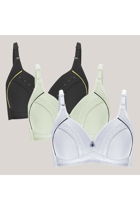 Wire-Free Bra Bra Senior Ladies Tie-Front Bra Style-720 Women Molded Cup Bra Feature Adult Female Nursing Sports Bras Multicolor 46B