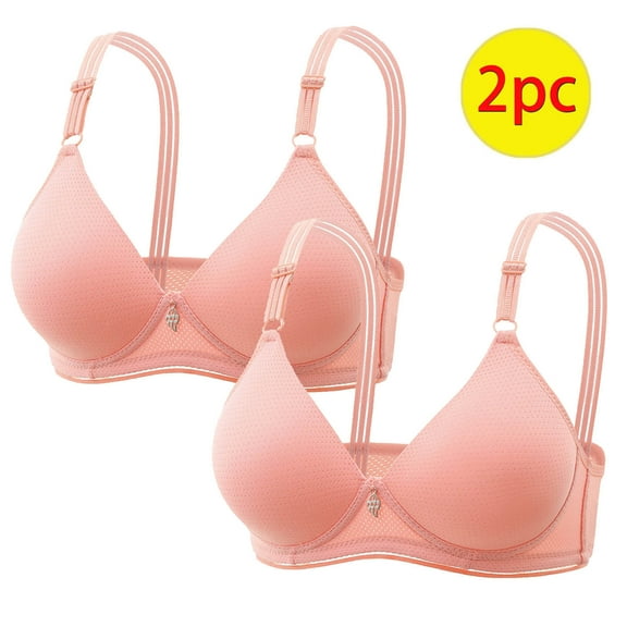 LLYWEY Wire-Free Push up Bras for Women Bra Women No Wire Ladies Push-Up Bra Style-1192 Women's Plus Push-Up Bra Feature Adult Female Yoga Sports Bras Pinky 38B
