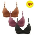 thumbnail image 1 of LLYWEY Wirefree Bras for Women Bra Women No Wire Ladies Cut-Out Bra Style-112 Women Back-Smoothing Bra Feature Adult Female High Impact Sports Bras Wine 40B, 1 of 3