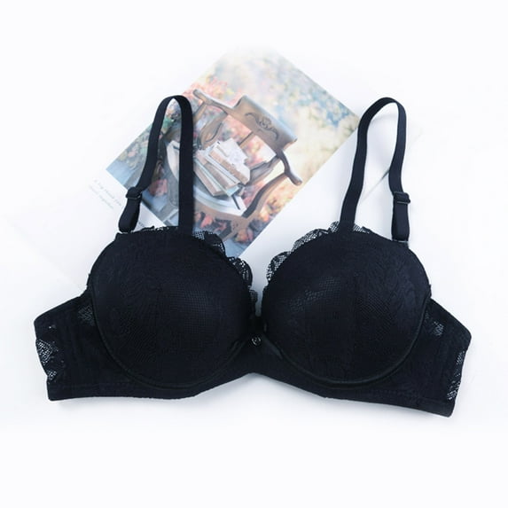 LLYWEY Wirefree Bras for Women No Underwire Bras Women Full-Coverage Ladies Full Coverage Bra Style-1223 Women Pullover Bra Feature Adult Female Bralette Sports Bras Black 34B