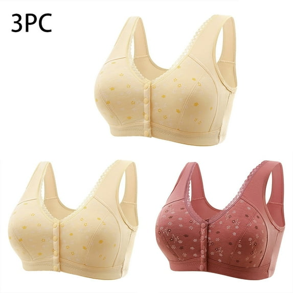 LLYWEY Wireless Bras for Women No Padding Wirefree Tshirt Bras Women Ladies Underwire Bra Style-1392 Women's Plus Back-Smoothing Bra Feature Adult Female Bralette Sports Bras Coffee 44B