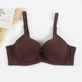 thumbnail image 1 of LLYWEY Wireless Padded Bras for Women Full Figure Bras Women Ladies Nursing Bra Style-1225 Women Double Support Bra Feature Adult Female Running Sports Bras Coffee 46D, 1 of 3