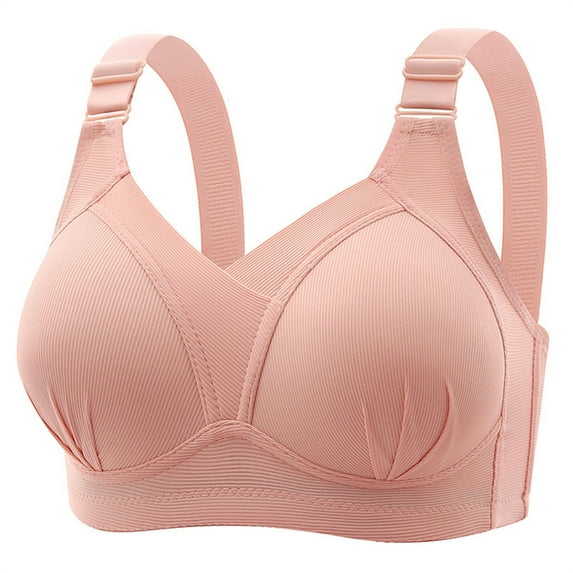 LLYWEY Wireless Pushup Bra for Women Womens Bra Ladies Full Coverage Bra Style-1123 Women Lightly Lined Bra Feature Adult Female Sports Sports Bras Pinks 36B