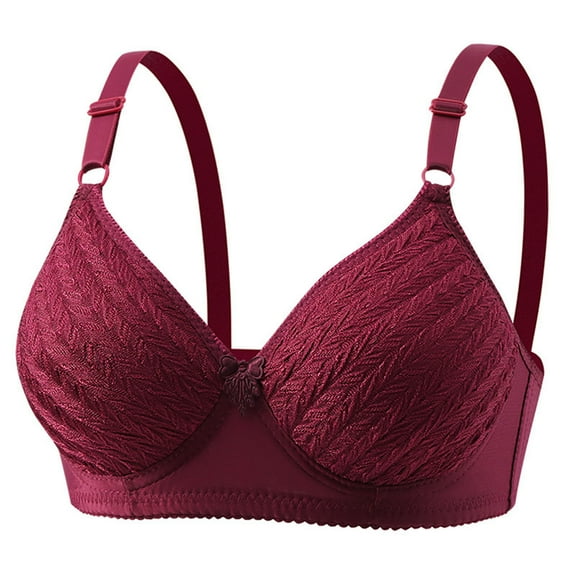 LLYWEY Women Push Up Bras No Underwire, Ladies Lace Wireless T-Shirt Bras Soft Cup Padded Bralette