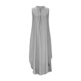 thumbnail image 1 of LLYWEY Womens Casual Satin Mini Dress - Ruched Front Sleeveless Round Neck Pockets Silky Summer Night Dress s, 1 of 7