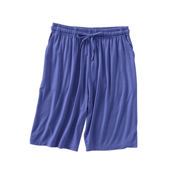 LLYWEY Women's Pajama Shorts: Drawstring Elastic Waist Sleep Shorts Pajama Bottoms with Pockets New Blue M