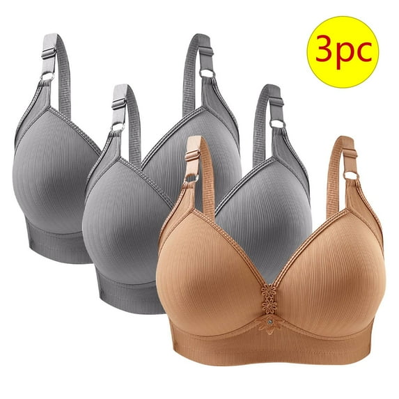 LLYWEY Women's Push up Bras Clearance Everyday Bras Women Ladies Push-Up Bra Style-1245 Women's Plus Seamless Bra Feature Adult Female Cotton Sports Bras Khaki 44B