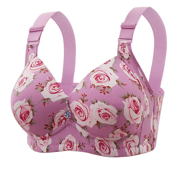 LLYWEY Womens Padded Bras Lightly Lined Bra Ladies Bralette Bra Style-1122 Women's Plus Padded Bra Feature Adult Female Running Sports Bras Purples 36B