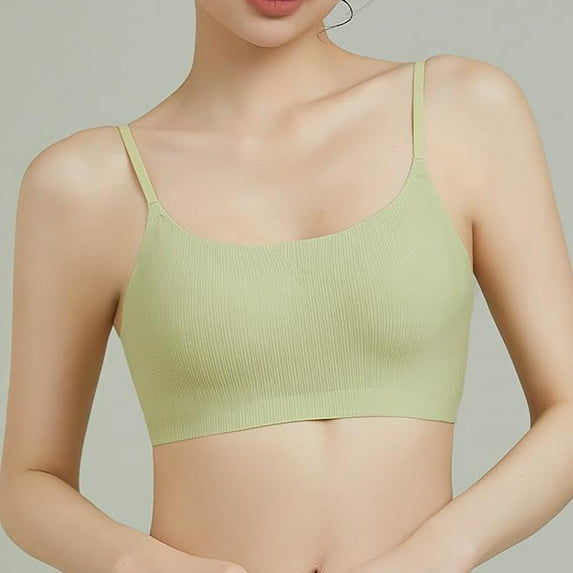 LLYWEY Womens Plus Size Bras Wirefree Tshirt Bras Women Ladies Bralette Bra Style-1293 Women's Plus Support Bra Feature Adult Female Sports Sports Bras Green 38B