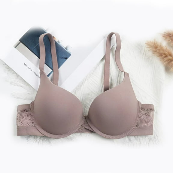 LLYWEY Womens Sport Bras Discounts Cotton Wireless Bras Women Ladies Push-Up Bra Style-1216 Women Seamless Bra Feature Adult Female Lace Sports Bras Dark Gray 38B